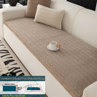 1pc Contemporary Thick Suede Sofa Pad, Machine Washable, Pet Friendly, Polyester 100%, Short Plush, Quilted Design, No Printing, Compatible with Armchair, Loveseat, 3-Seater, 4-Seater, Sectional Sofas, 250-300 g/㎡ - Ideal f
