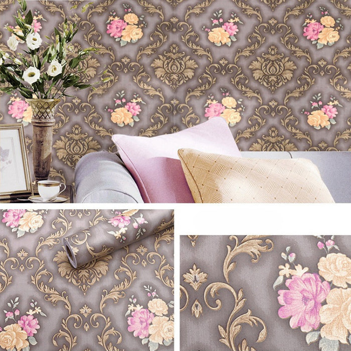 Elegant Floral Sketch Vinyl Wallpaper - Self-Adhesive