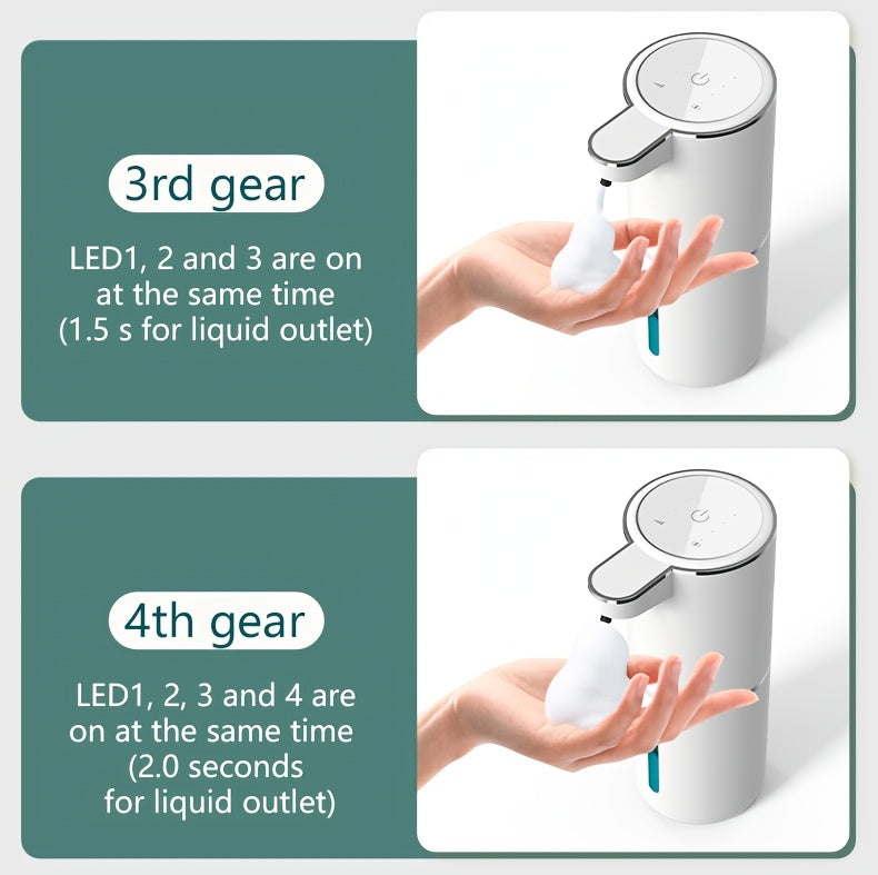 A 380Ml Bathroom Liquid Dispenser for Hand Soap, Featuring a Rechargeable, Wall-Mounted Automatic Sensor.