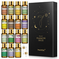 PHATOIL 15pcs Essential Oil Set, Mood Lifting Aromatic Oils, Multipurpose Liquid Format, Under 1L Capacity, No Effect - Single Blend Varieties