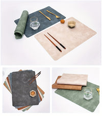 4pcs Set Faux Leather Placemats - Non-Slip, Heat-Resistant Table Mats with Cowhide Texture for Dining & Kitchen