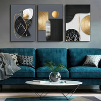 Abstract Marble Canvas Art Set - Modern Geometric Design - 3pcs