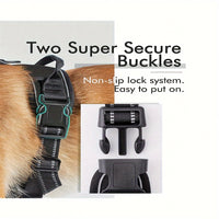 Dog Harness - No Pull Service Vest With Reflective Strips And Control Handle