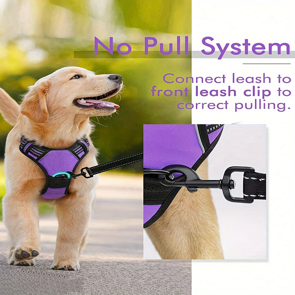 Dog Harness - No Pull Service Vest With Reflective Strips And Control Handle