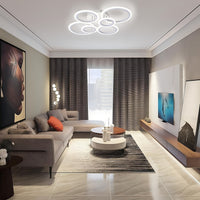 Modern LED Recessed Ceiling Light, 6-Ring Design, 4000K Non-Dimmable, E26 Base, for Kitchen, Living Room, Bedroom, Laundry Room Lighting - Indoor LED Lights, Energy Efficient, Ceiling Light Fixture