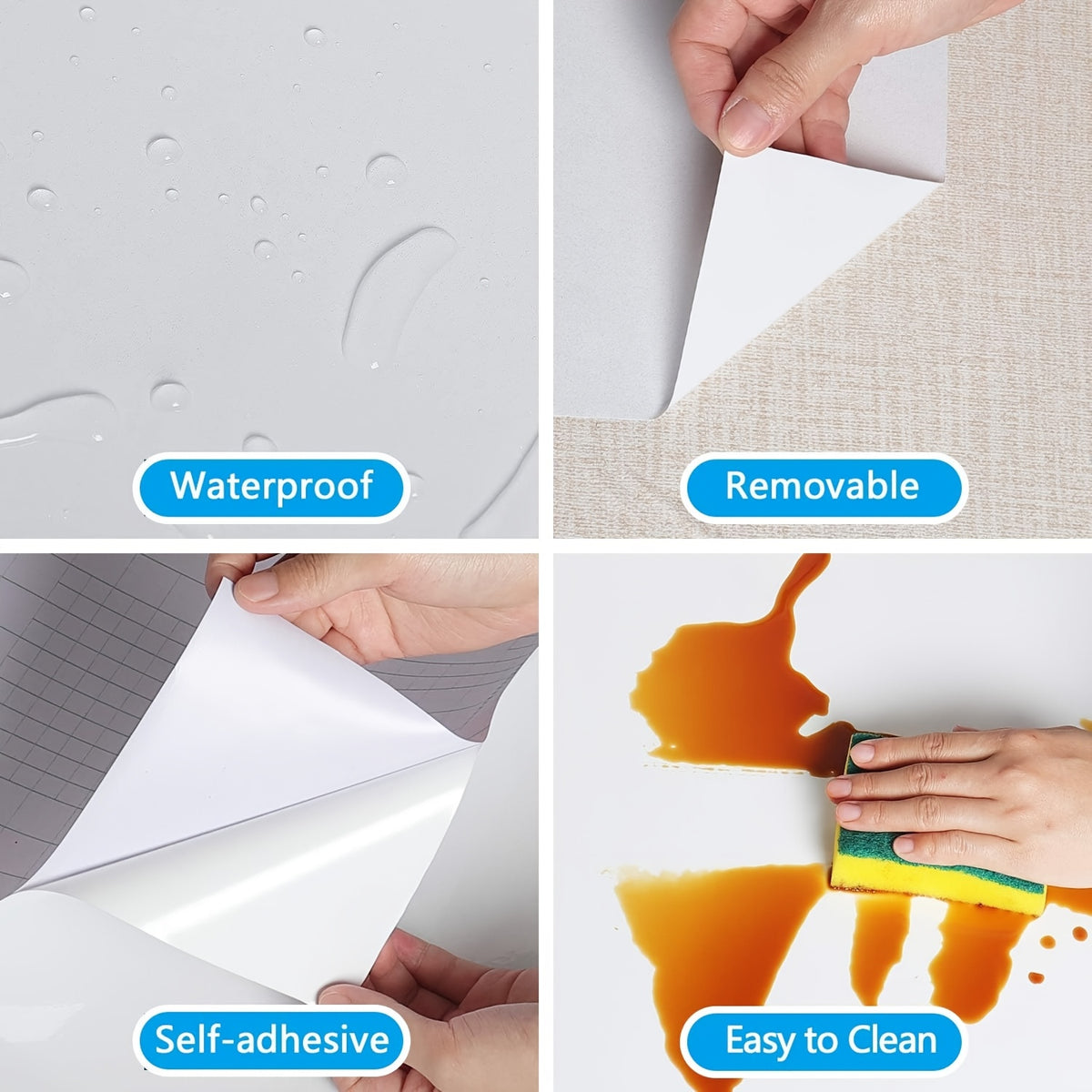 Waterproof and oil-proof wallpaper, self-adhesive and heat-resistant