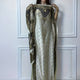 Print Boat Neck Abaya, Elegant Short Batwing Sleeve Loose Dress With Scarf For Spring & Summer, Women'S Clothing