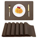 Luxury Faux Leather Placemats Set of 6, Solid Color Rectangle Non-Slip Heat-Resistant Dining Table Mats for Christmas, High-End European Style for Home, Restaurant, Cafe - Easy Clean Woven Table Mats