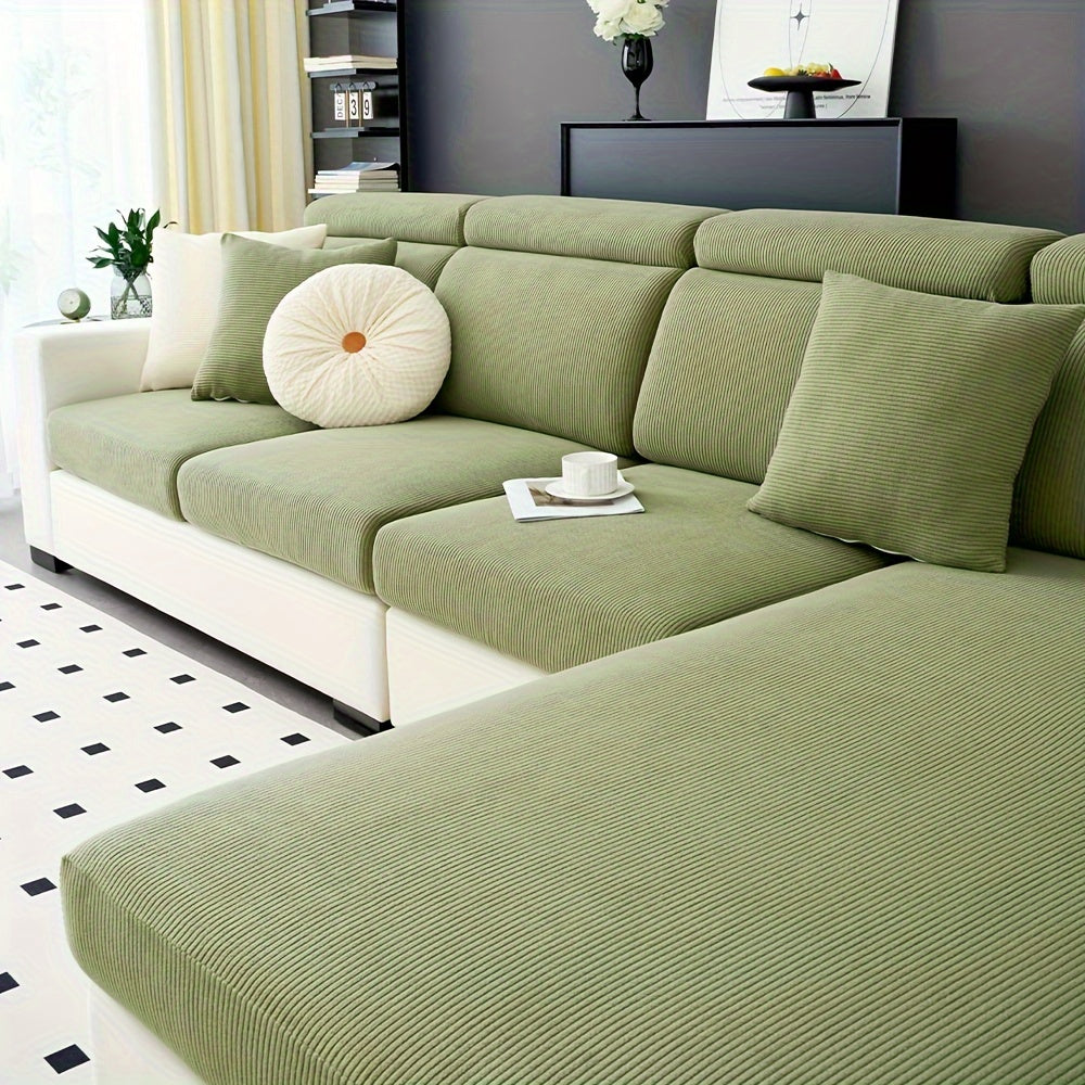 Modern Stretch Sofa Slipcovers - 1 Piece Polar Fleece Fabric Couch Protector, Machine Washable Sofa Cover, Fits Armchair to 4-Seater Sectional, Pet & Kid Friendly Furniture Protection