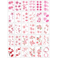 Pink Cherry Blossom Tattoos - Waterproof, Realistic Floral Stickers - 30pcs