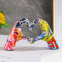 Galactic Heart Hand Gesture Resin Decorative Sculpture