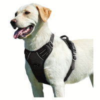 Dog Harness - No Pull Service Vest With Reflective Strips And Control Handle