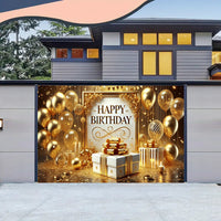 Luxurious Golden-Themed Happy Birthday Backdrop - 243.84x182 cm