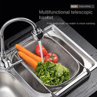 Telescopic Mesh Basket & Stainless Steel Sink Drain