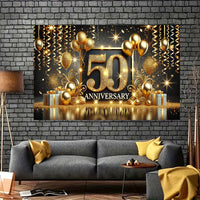 Elegant 50th Anniversary Celebration Banner - 243.84x182.88cm