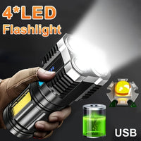 High-Power LED Flashlight, 4 Lamp Beads