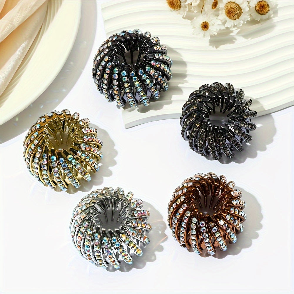 Elegant Bird Nest Magic Hair Clip - Sparkling Rhinestone