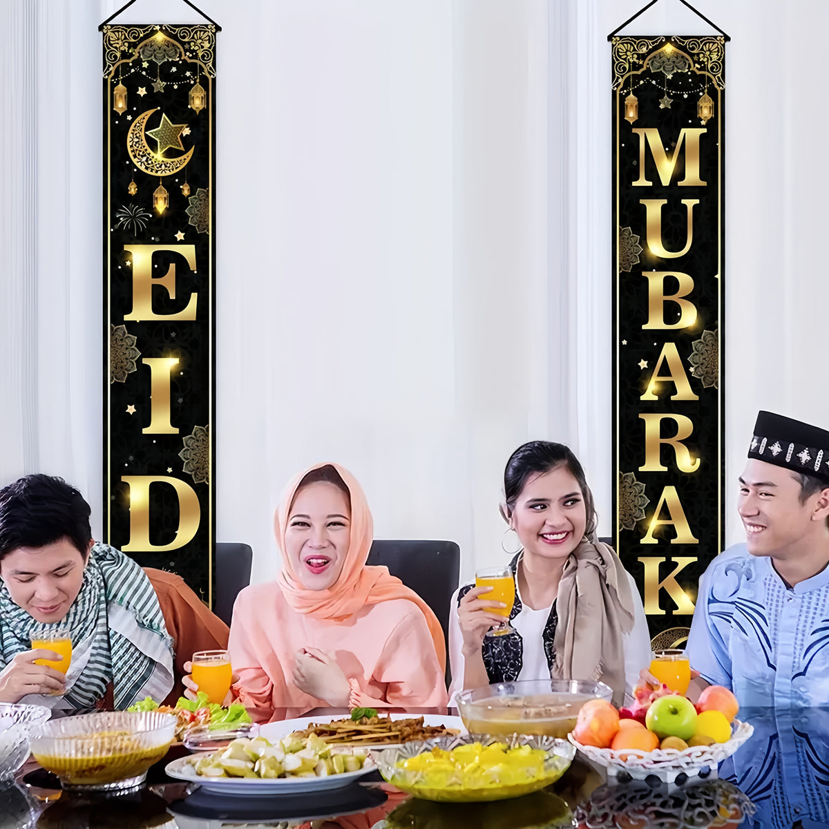 Door Banner Ramadan & Eid Mubarak Door Banner - 3pcs Set