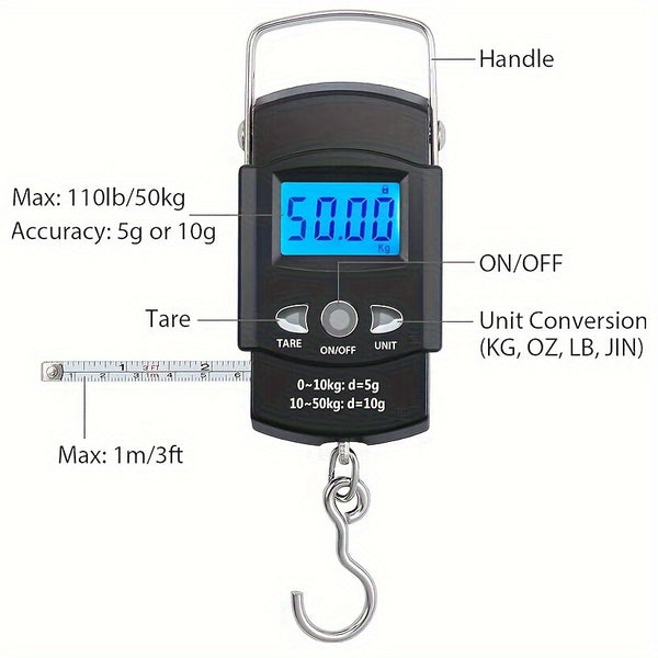 Compact Digital Luggage Scale - Portable, High-Precision