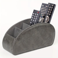 Remote Control Holder with 5 Compartments, Leather Desktop Caddy Storage Organizer