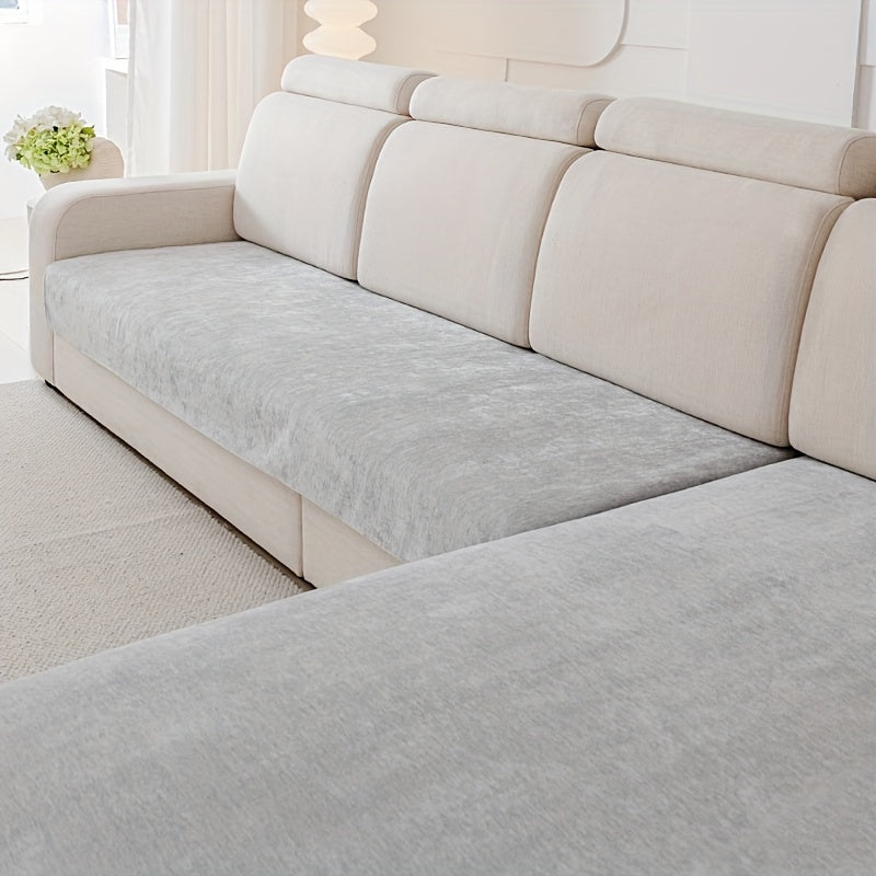 Modern Chenille Sofa Protection Pad 2pc Set – Pet Friendly, Non-Slip, Scratch Resistant – Machine Washable Polyester Sofa Covers for Armchair, Loveseat, 3-Seater, 4-Seater and Sectional Sofas