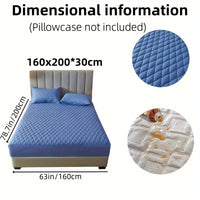 1pc Layered Solid Color Waterproof Mattress Protector (Without Pillowcase And Pillow Insert) Soft And Comfortable Mattress Cover Bedroom Guest Room Bedding Waterproof Mattress Protector Room Bedspread Non-slip All-inclusive P