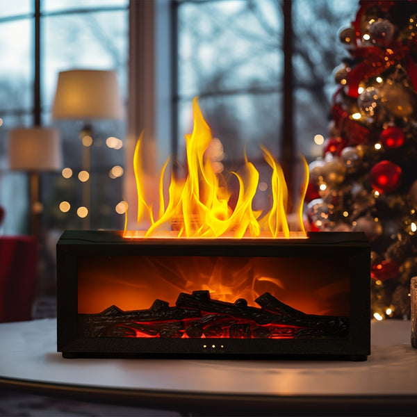 1 Unit of a Simulated Fireplace with Flame Effect, Remote-Controlled Humidifier Featuring Colorful Lights, Timing Function, Silent Operation, Suitable for Desktop Use, And Designed for Aromatherapy.