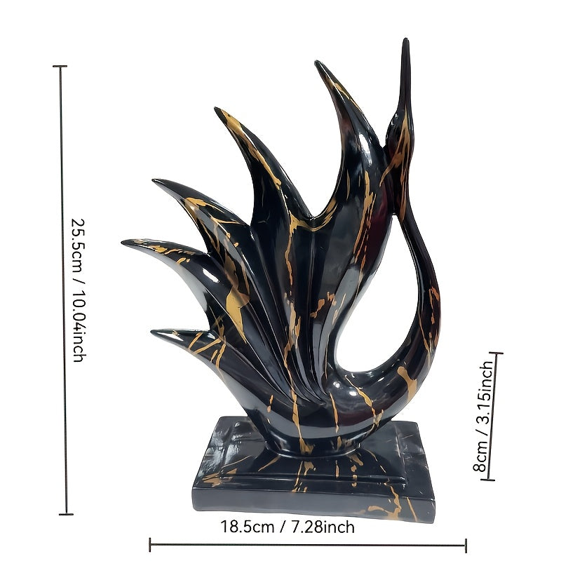 Abstract Elegant Resin Swan Statue