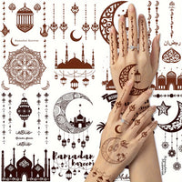 10 Sheets Eid Al-Fitr Hand Tattoos - Mehndi