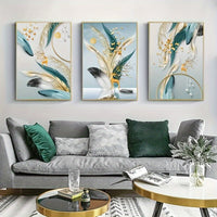 Modern Feather Canvas Art Set - Unframed -3pcs