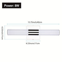 LED Vanity Lights, Modern Stainless Steel Bathroom Light Fixtures Over Mirror as Make Up Lighting Bath Wall Sconces Lamp (8W 40.01cm)