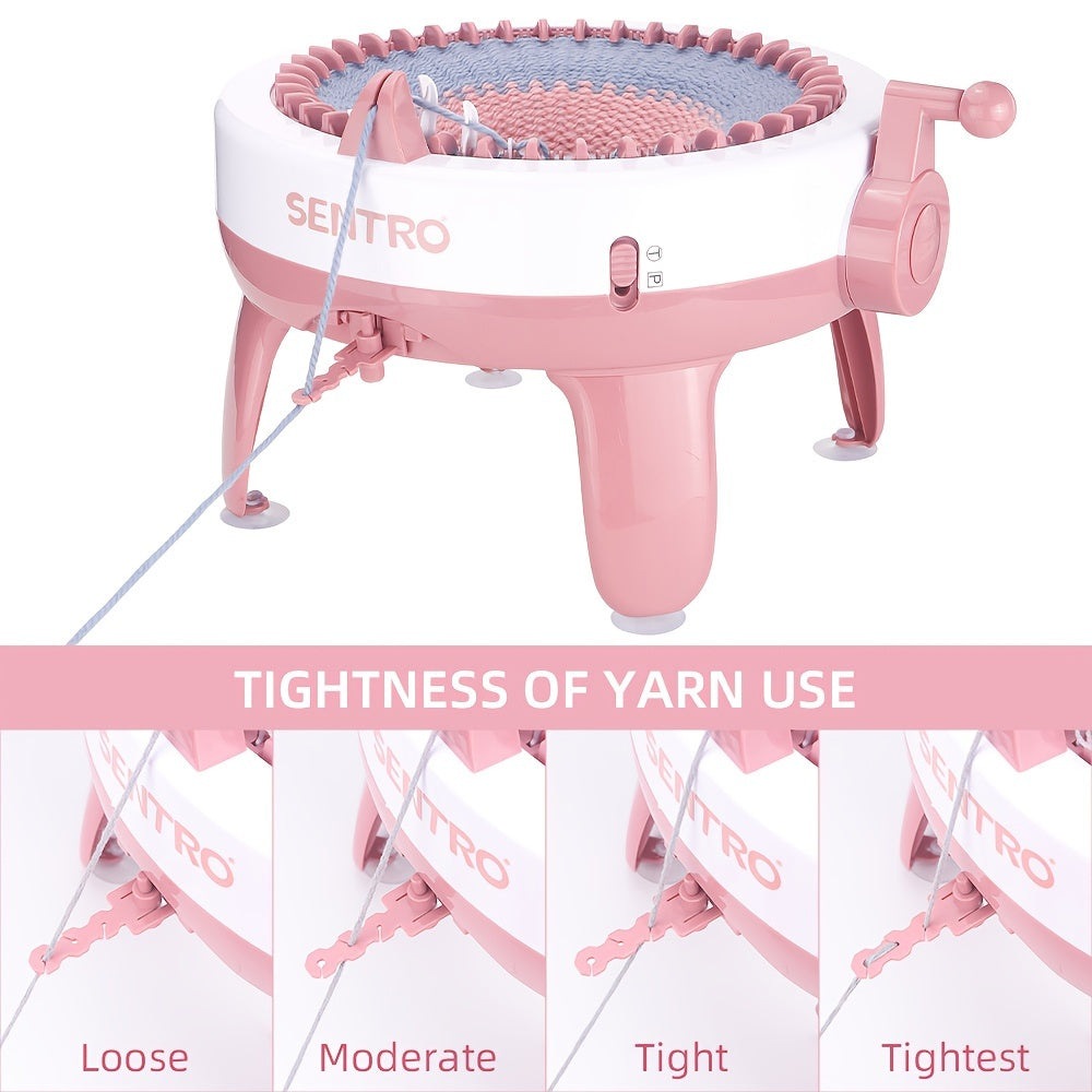 QJH 40-Needle Knitting Machine Kit, DIY Creative Weaving Loom, Quick Knit for Hats, Scarves, Gloves, Coasters, Circular & Flat Weaving, with Manual Operation, No Electricity or Batteries Needed