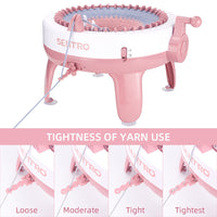 QJH 40-Needle Knitting Machine Kit, DIY Creative Weaving Loom, Quick Knit for Hats, Scarves, Gloves, Coasters, Circular & Flat Weaving, with Manual Operation, No Electricity or Batteries Needed