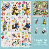 Happy Easter Window Clings - 9 Sheets /75pcs