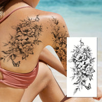 Realistic Floral Temporary Tattoos, Waterproof - 12-Pack