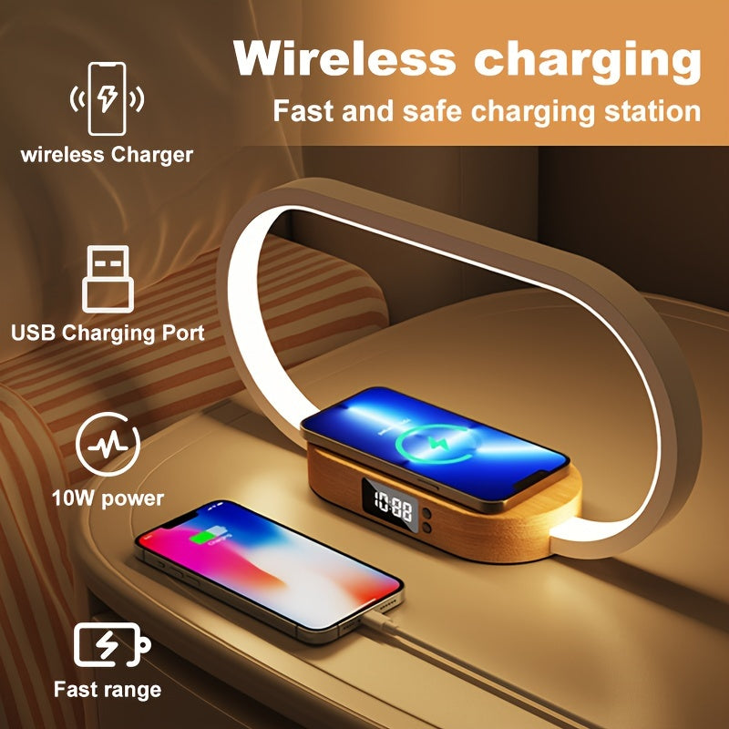 Multi-Function Wireless Charging Station with LED Desk Lamp