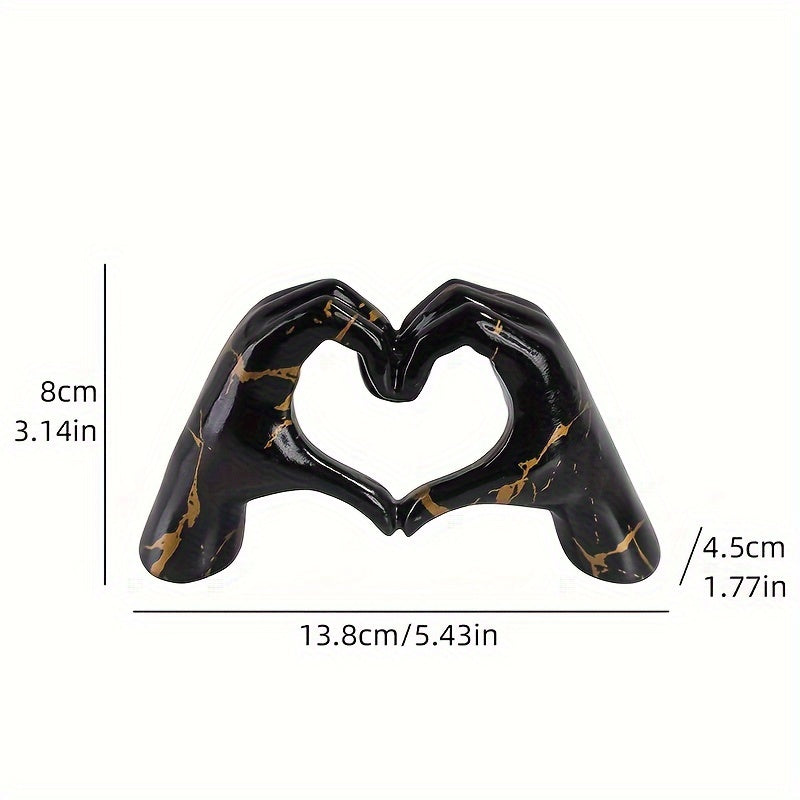 Galactic Heart Hand Gesture Resin Decorative Sculpture