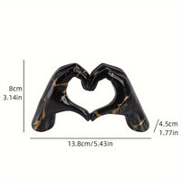 Galactic Heart Hand Gesture Resin Decorative Sculpture