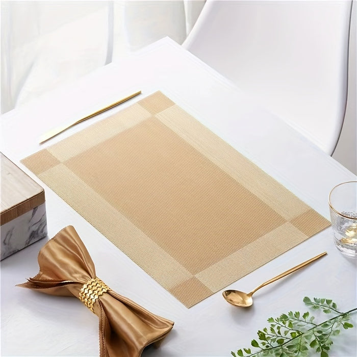 PVC Material Diagonal Frame Series Western Food Mat Premium Hotel Table Mat Disposable 6 Pack