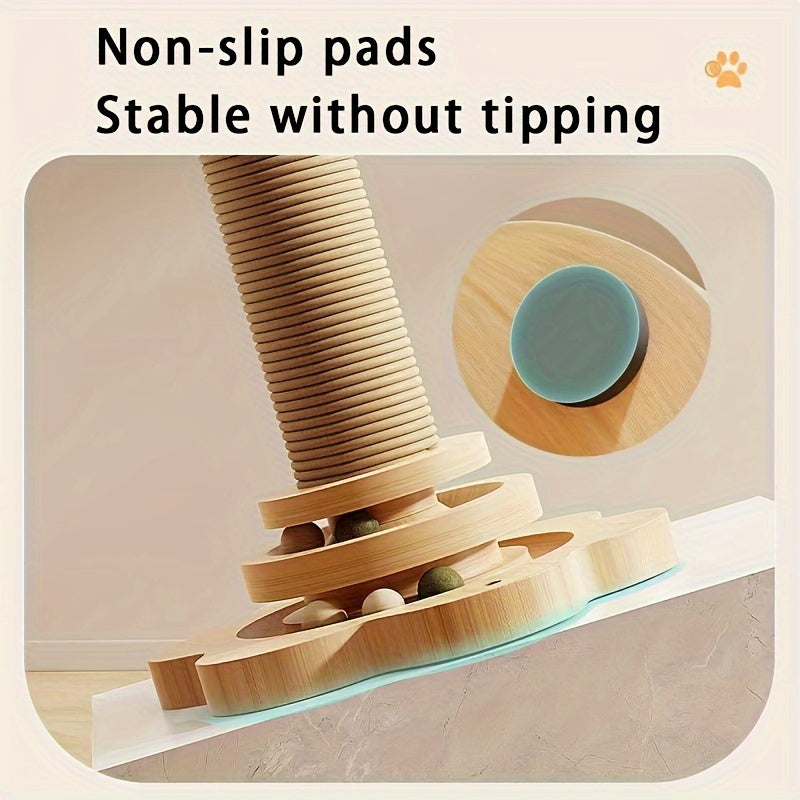 High-Quality Cat Spinning Toy with a Sisal Scratching Post