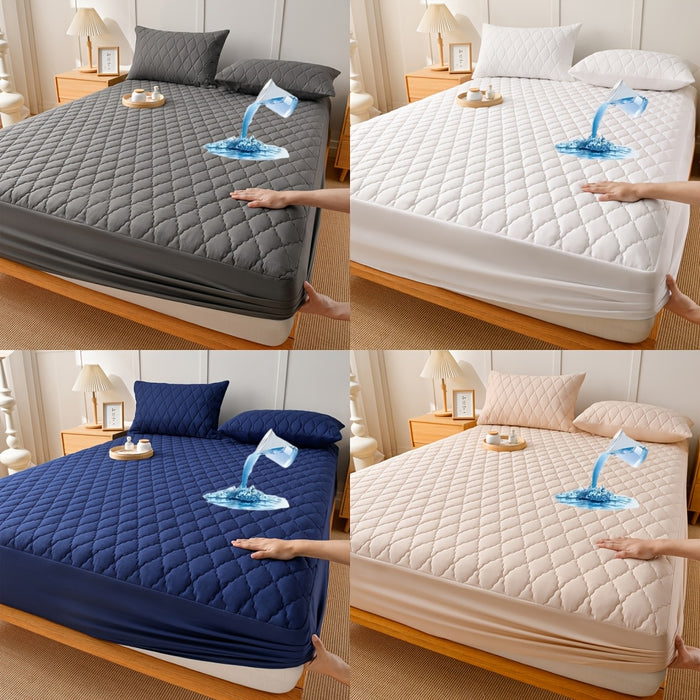 Luxury Soft Comfort Waterproof Mattress Protector - Fitted Quilted Pad with Hypoallergenic Polyurethane Filling, 100% Polyester Cover, Machine Washable, Breathable, Allergy Protection for Bedroom and Hotel - Single, Double Si