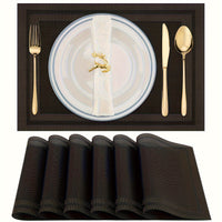 6pcs Anti-slip PVC Heat-resistant Table Mats 33.02cm x 90.93cm Double Frame Series Hotel Insulation Table Mats Restaurant Holiday Decoration Tablecloth