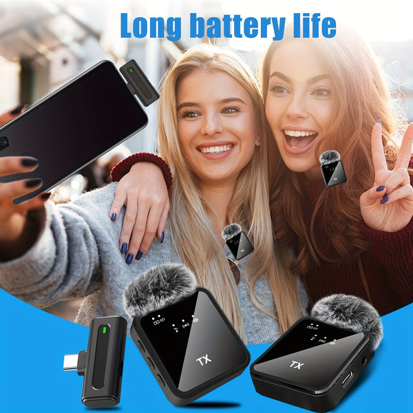 Professional Wireless Lavalier Microphone with Omnidirectional Condenser for Video Podcasts, Interviews & Vlogs - USB Type-C, Rechargeable Lithium Battery, 300mAh, 2.4G/3G/4G/5G Connectivity, Interview Recording | Wireless Mi