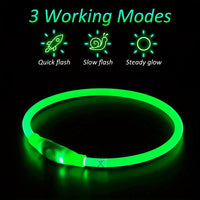 Dog LED Light Collar Whole Luminous At Night Anti-loss USB Rechargeable