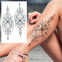 Realistic Waterproof Henna - Lotus Mandala Temporary Tattoo Stickers