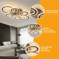Modern Adjustable Ceiling Fan Light with Remote Control - 6 Brightness Levels, ABS/Acrylic/Metal Design, Mold-Resistant, Ideal for Living Room, Office, Bedroom, Kitchen, Fan for Bedroom, Perfect for Christmas Gifts, Holiday O