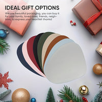 Round Faux Leather Placemats Set of 6, Non-Slip, Wipeable Table Mats for Dining, Kitchen, Restaurant, Cafe - Heat Resistant, Elegant Decorative Easy Clean Place Mats for Christmas