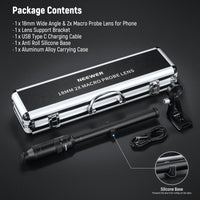 NEEWER 18mm 2X Macro Probe Lens with 17mm Thread for Phone Cage/Phone Case with 17mm Lens Adapter for iPhone Samsung