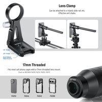 NEEWER 18mm 2X Macro Probe Lens with 17mm Thread for Phone Cage/Phone Case with 17mm Lens Adapter for iPhone Samsung