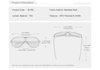 KINGSEVEN New Oversized Sunglasses Men And Women Polarized Mirror Lens Goggles UV Protection Men's Glasses Stainless Steel N7762